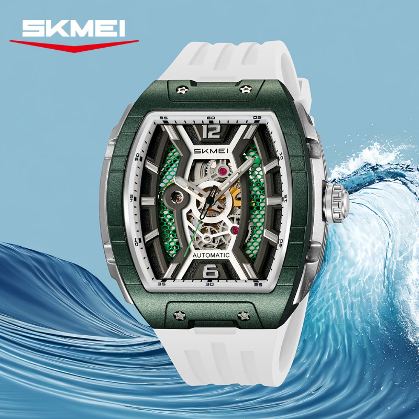 Luxury Watch Dial - Gül Altın Tonneau Erkek Otomatik Saat