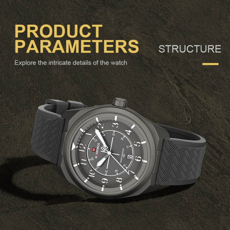 Field Watch Military - NAVIFORCE Erkekler Kuvars Takvimli Saat 3ATM