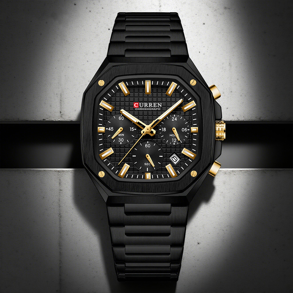 Luxury Watch Dial - CURREN Lüks Kare Chrono İzle Erkekler