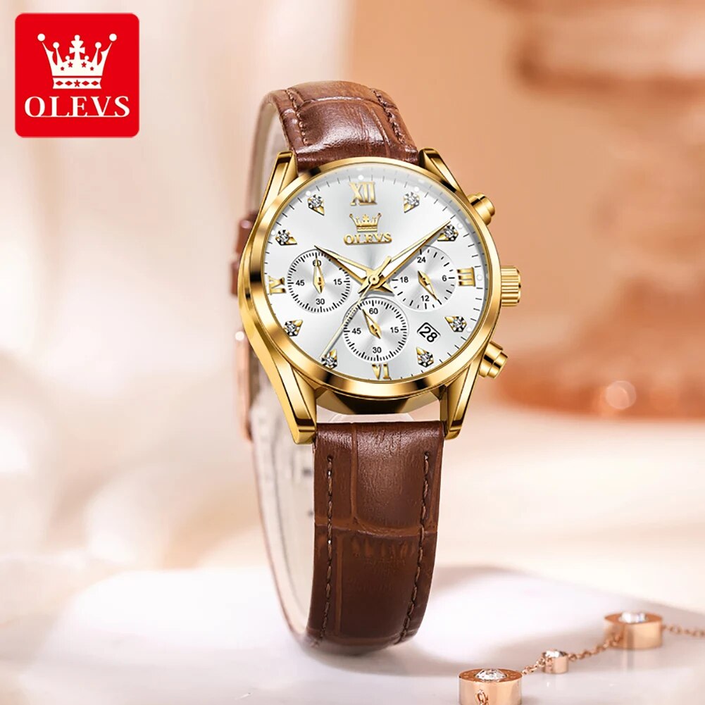 OLEVS 5523 kadın saatler deri  - Luxury Watch Female incelemesi ve fiyatı