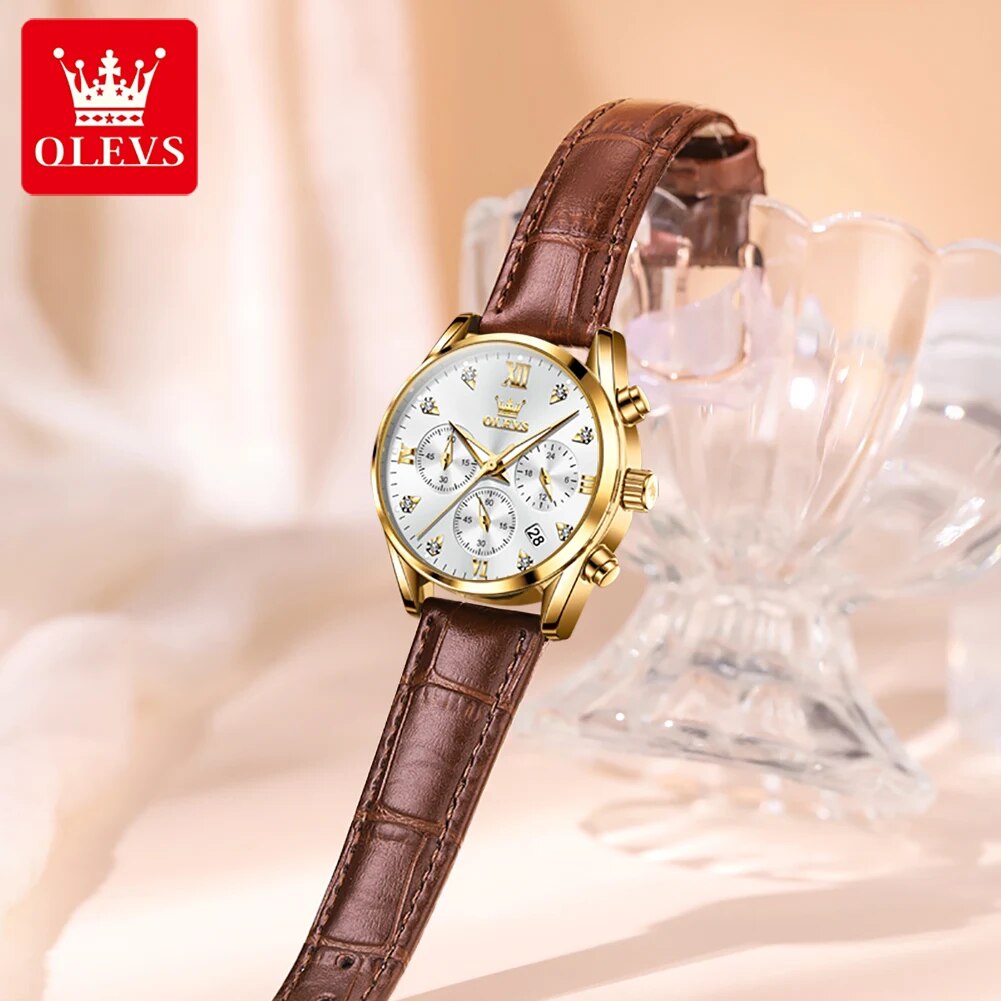 OLEVS 5523 kadın saatler deri  - Luxury Watch Female incelemesi ve fiyatı
