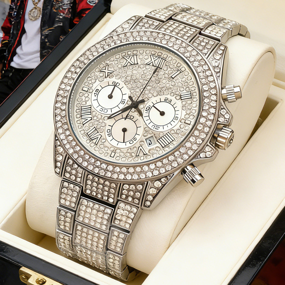 Logo Yok Gümüş Altın Tam Elmas - Luxury Watch And Jewelry Brand incelemesi ve fiyatı