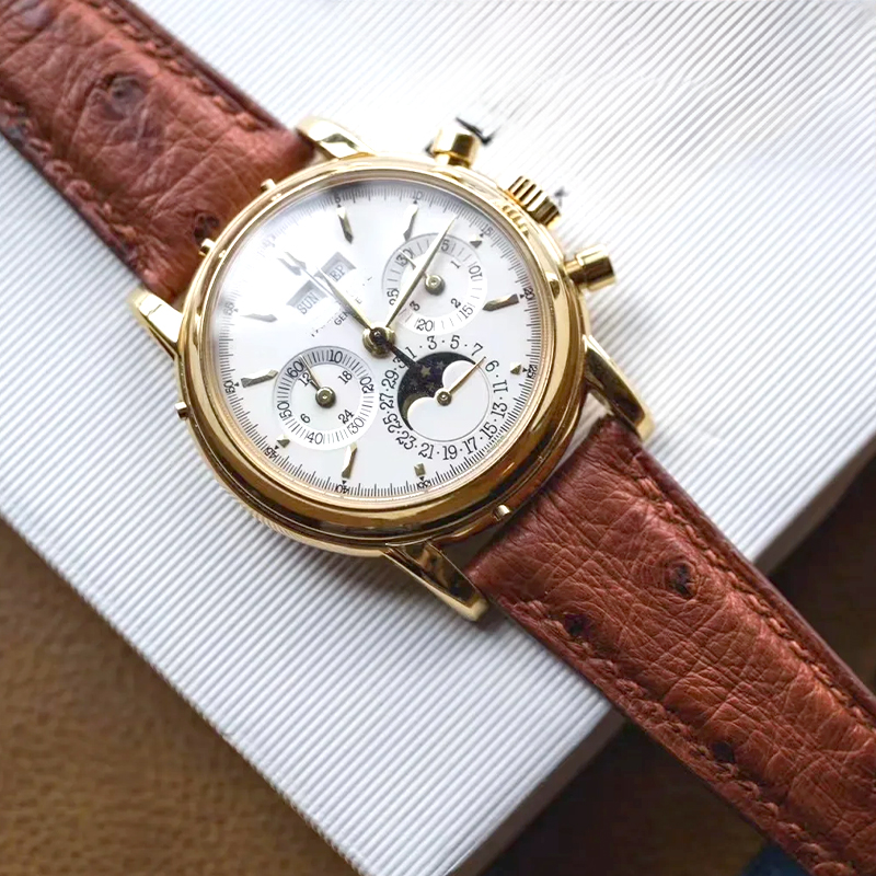 Deri saat kayışı devekuşu dese - Patek Philippe Watch Calatrava incelemesi ve fiyatı