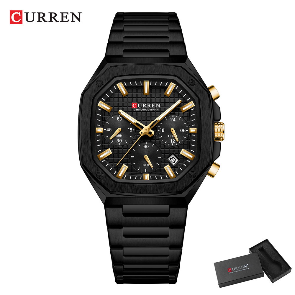 CURREN Lüks Kare Chrono İzle E - Luxury Watch Dial incelemesi ve fiyatı