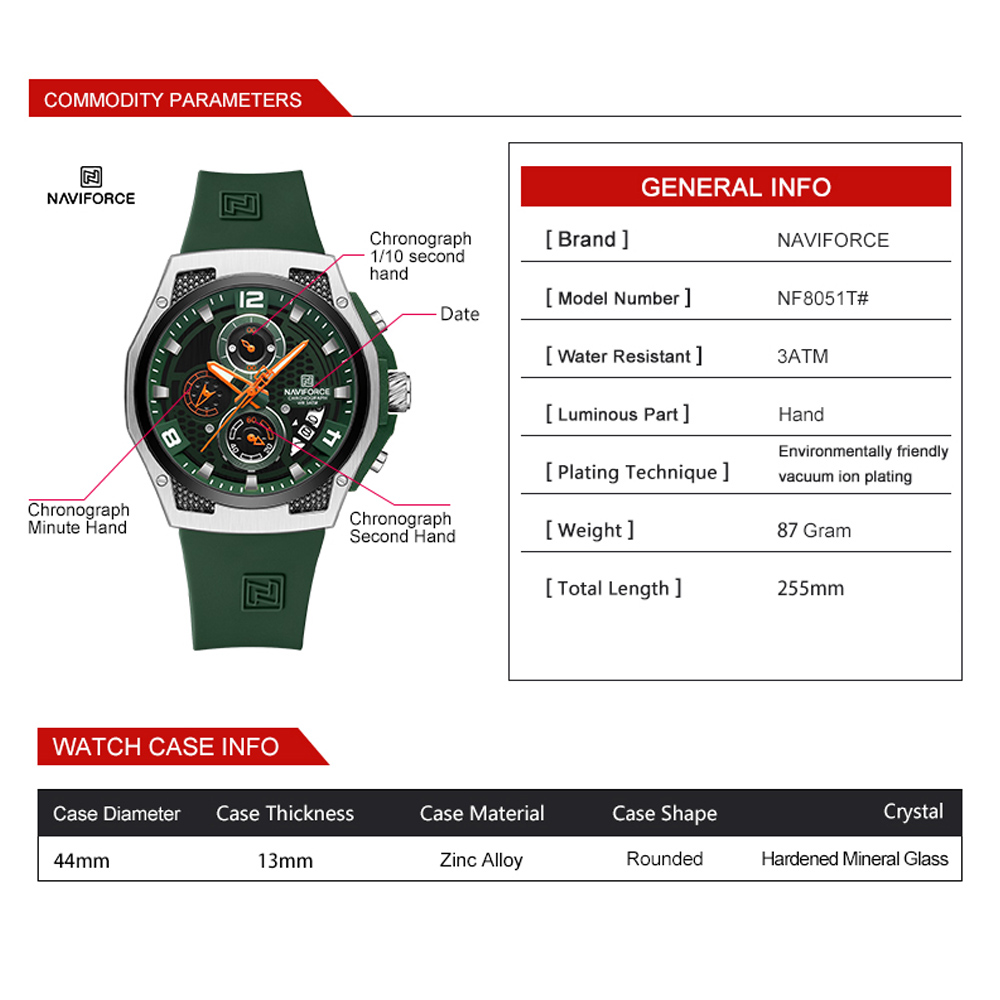 NAVIFORCE erkek Casual spor ko - Field Watch Military incelemesi ve fiyatı